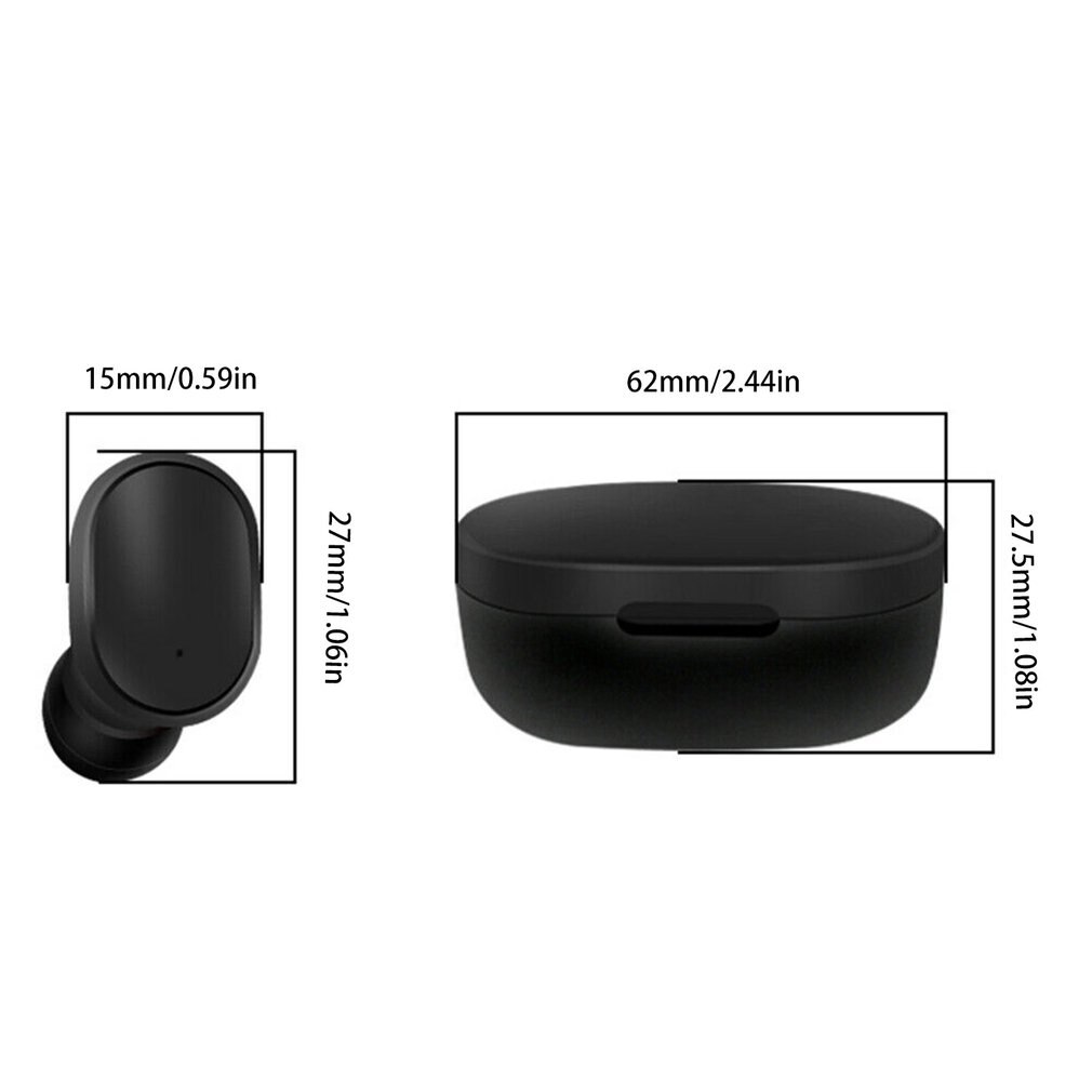 Wireless 5.0 Earphone Stereo With Mic Voice Control Waterproof Double-Eared Split Earset