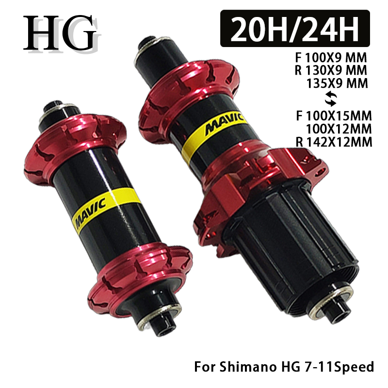 6 Bearing Mtb/Road Bike hub Front Rear 20 24 Holes V Brake Disc Brake QR Thru Bicycle hubs Compatible 7-11 Speed Cassette