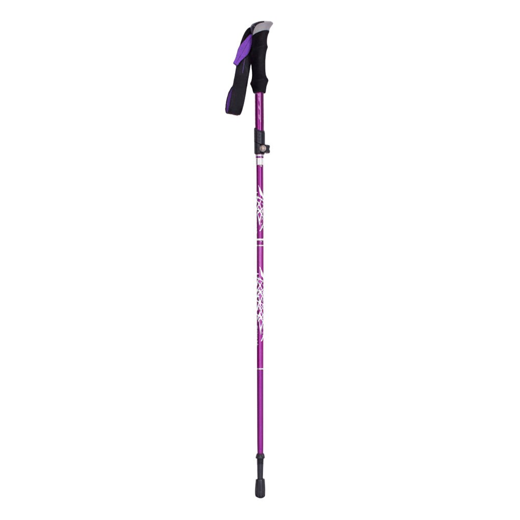 Telescopic Trekking Stick Walking Cane Trusty Hiking Poles Folding Stick Walking Stick for elder Crutches Rubber Tip Accessories: Purple2