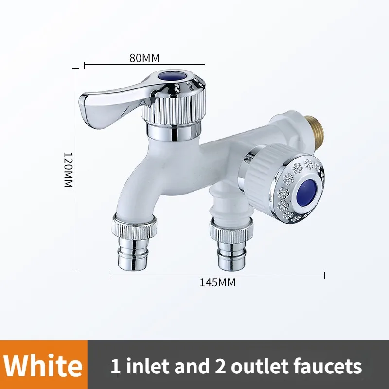 Kraan Dubbele Uitlaat Dubbele Bediening Waterkraan Huis Badkamer Slang Irrigatie Fitting Plastic Connector 1/2 "Universele Interface: Bordeaux