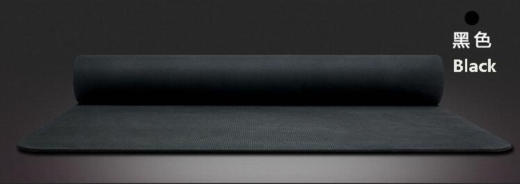 3.5mm Rubber Yoga Mat - 183x66cm - Non-Slip Exercise & Pilates Pad - Includes Bag: Black