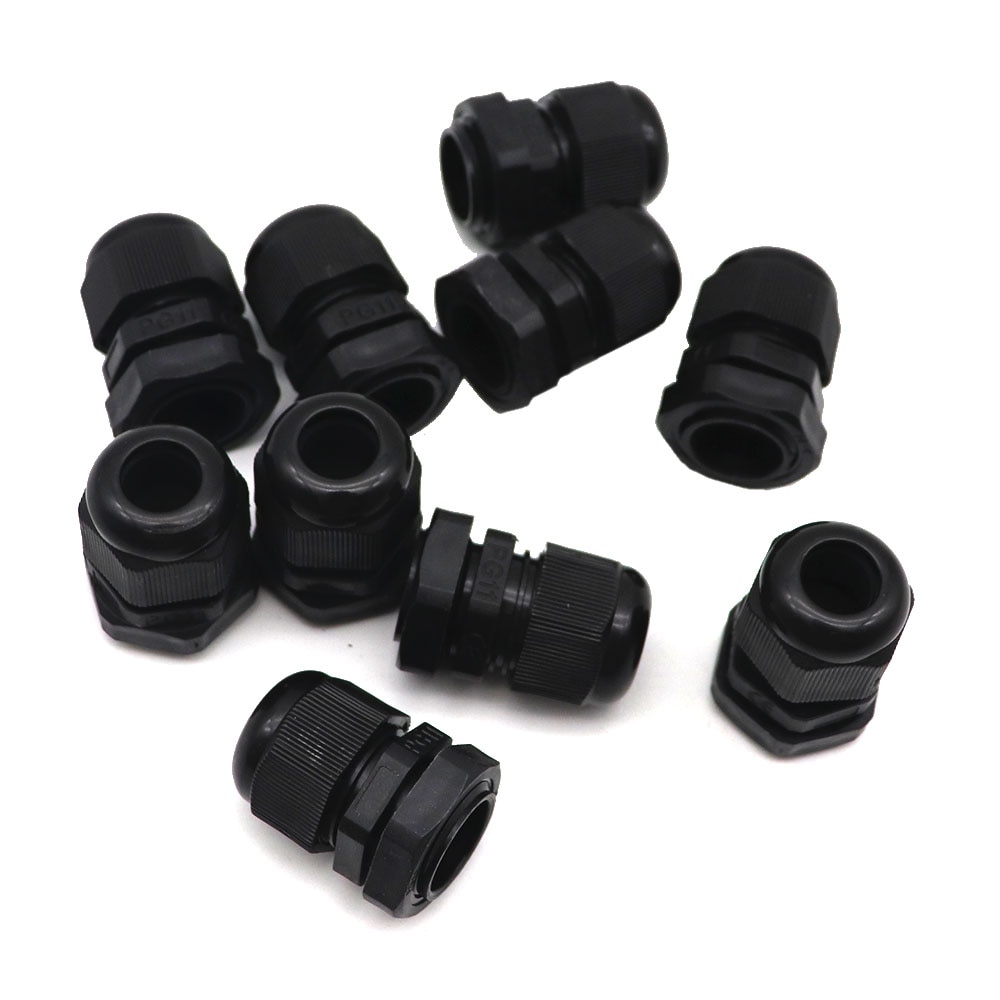 Waterdichte Gezamenlijke Nylon Plastic Connector Zwart IP68 PG7/PG9/PG11/PG13/PG16/PG19/PG21/PG25/PG29 Fit 3Mm Tot 25Mm Draad