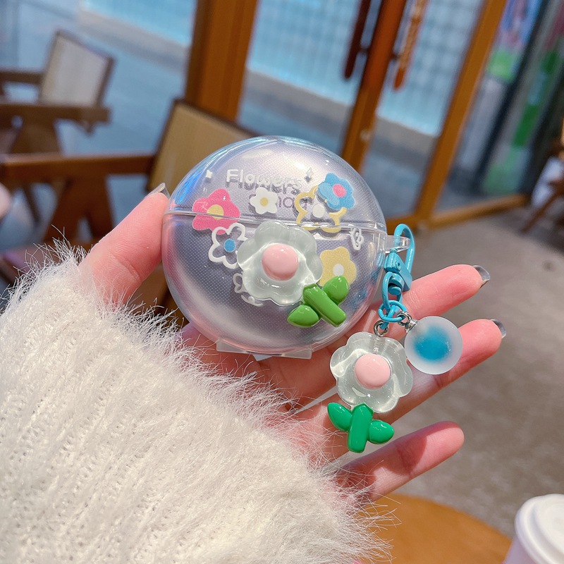 Para Sanag S6S funda con Clip gratis 3D estrella flor auricular cubierta suave para Sanag S6S FreeClip auriculares caja Fundas con llavero: Azul cielo