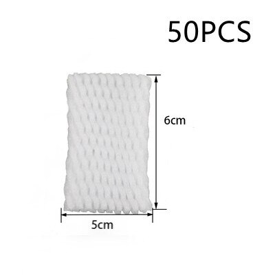 50PC Foam Net Sleeve Pocket Shockproof Protection Transport Packing Vegetable Fruit Wine Bottle Fragile Items Dedicated Mesh Bag: 6X5cm