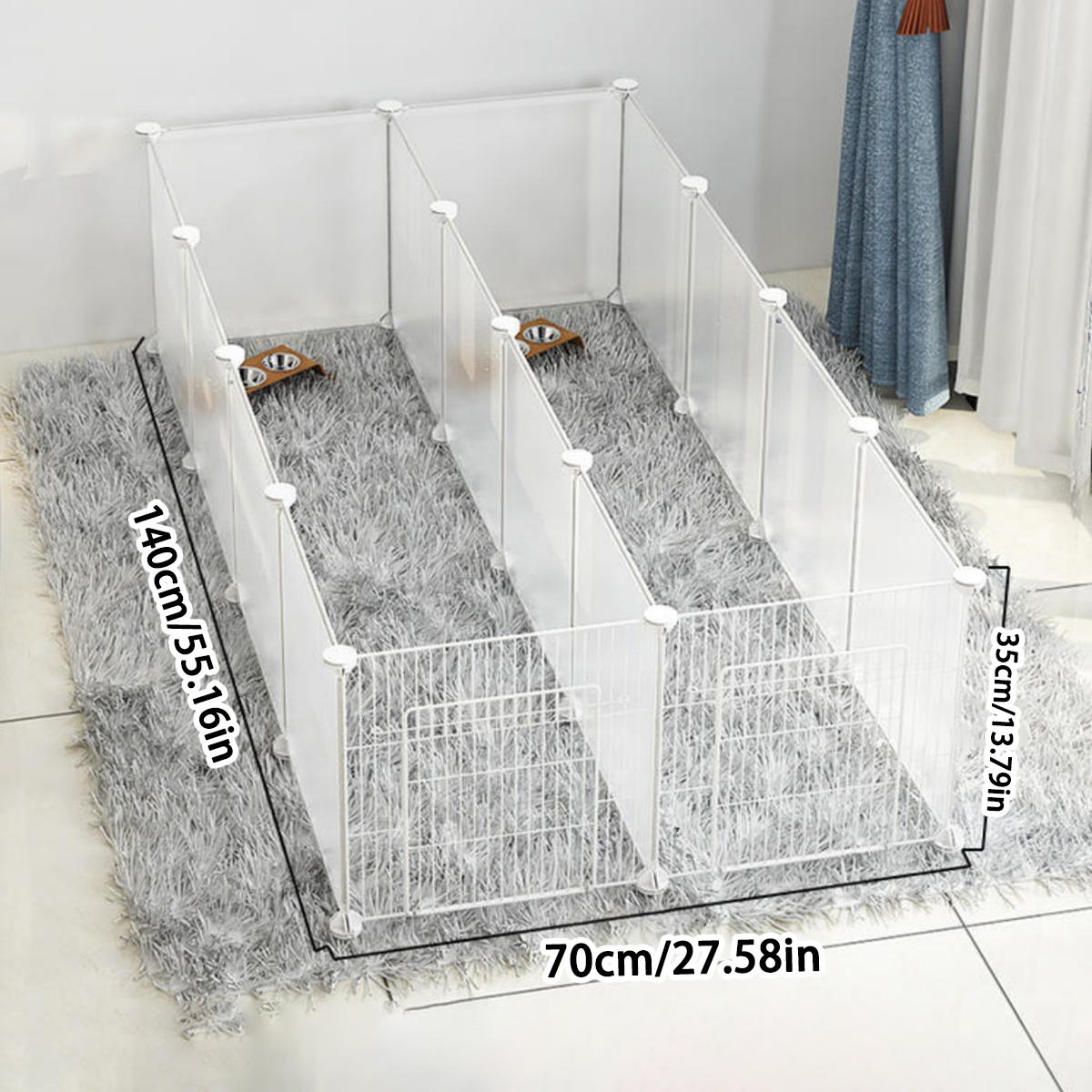 Isolatiebord voor kleine dieren, beschermhek voor kleine en middelgrote honden, verwijderbaar hek voor huisdieren, transparante kooi, kattenkooi, afneembaar en wasbaar: Donkergrijs