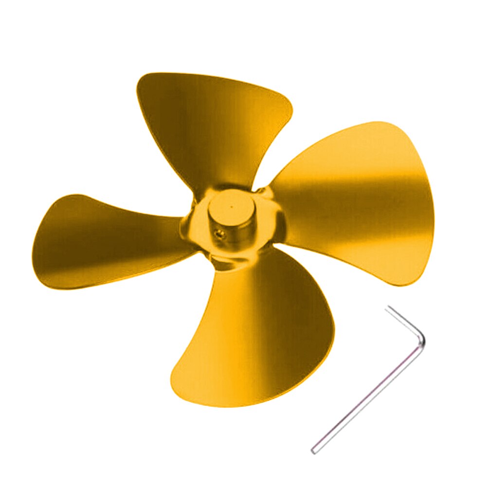 Aluminium 4 Blades Accessoires Voor Kachel Fan Haard Warmte Aangedreven Saving FAS6: gold