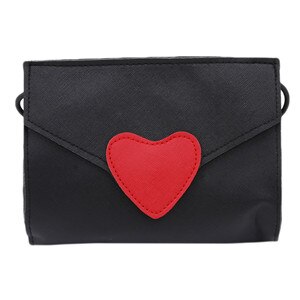 Kjærlighets hjerte mønster kvinner pu lærvesker budbringer bag mini skulderveske 3 farger: Svart