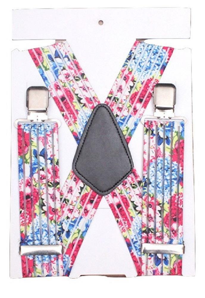 Zware Heren Dames Bretels Jarretel Elastische 50Mm Breed Duurzaam Vintage Streep: Flower