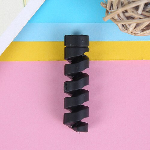 Protector de silicona para cables, enrollador de Cable de silicona, cubierta organizadora para Apple iphone, Cargador USB Cable, 4 Uds.,: 4pcs black