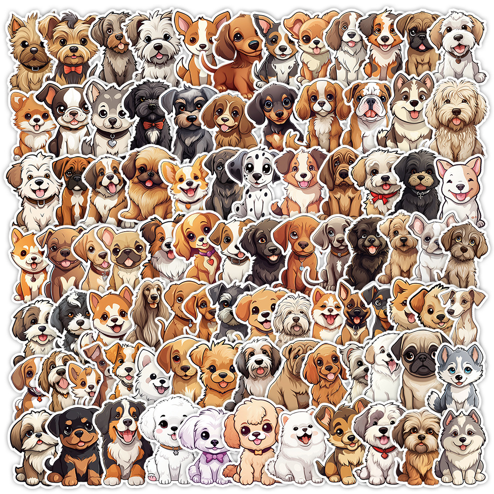 10/100Pcs Cute Puppy Dogs Stickers Dog Kawaii Pet Cartoon Animals Waterproof Stickers for DIY Laptop Phone Decoration