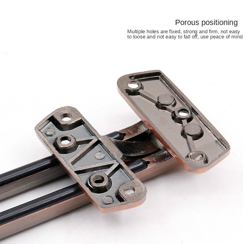 Antique Copper Zinc Alloy Security Door Guard Latch With Black Rubber Stopper Swing Bar Door Security Bolt Latch