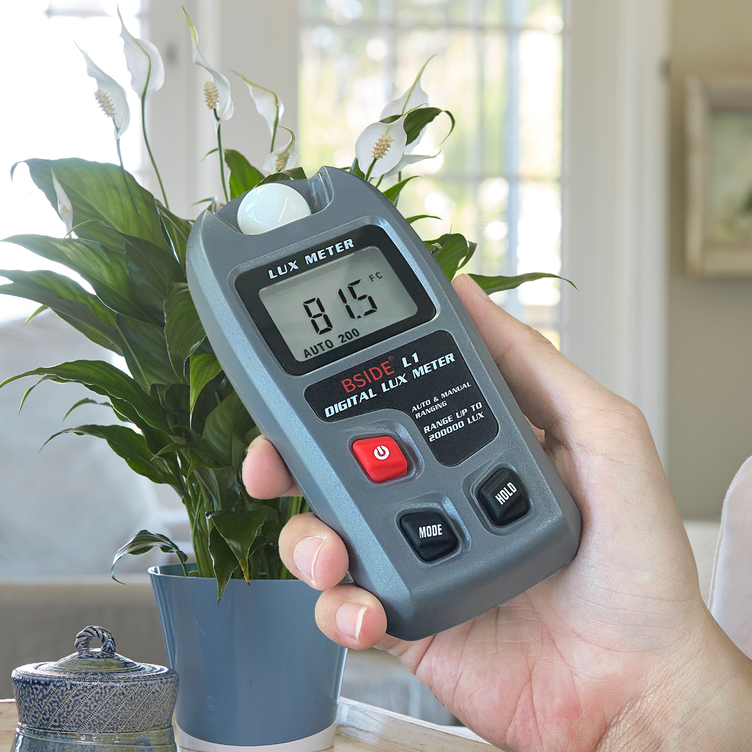 Digitalt display luxmåler på baksiden 0 ~ 200,000 lux lcd-lomme luxmåler lux/fc-tester sensor fotometer belysningsinstrument