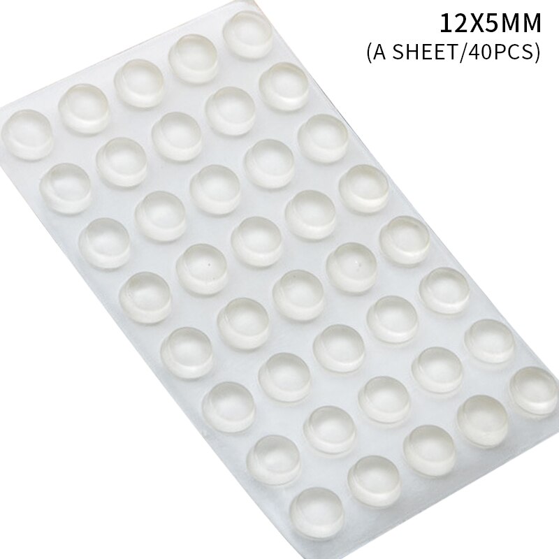Furniture Bumpers Adhesive Silicone Bumper Pads Surface Protection for Wall Door Wooden Floor Silicone Rubber Transparent White: M12 40Grain