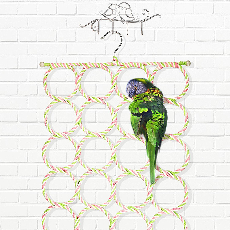 Fresh Look at Pet Parrot Swing Hanging Toy Bird Rope Climbing Ne