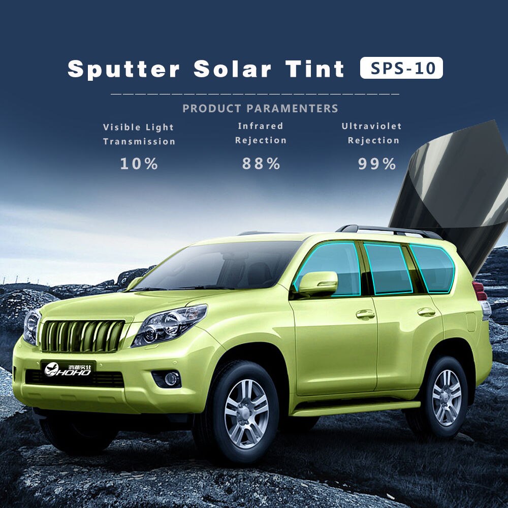 2 mil 10% vlt mørkegrå sputter solar tint film varmekontroll anti uv vindusfilm bil side frontrute film med bredde 50cm/20 "