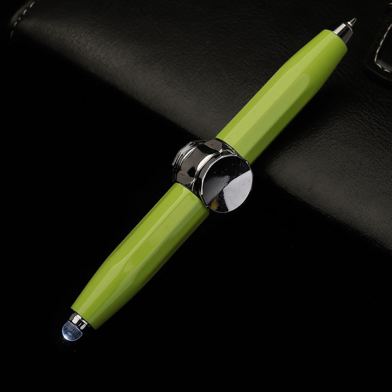 Led Fingertip Spinning Pen Fidget Anxiety Decompression Gyro Metal Ballpoint Gyroscope Pen Writing Pens school For Kids Adults: Slate