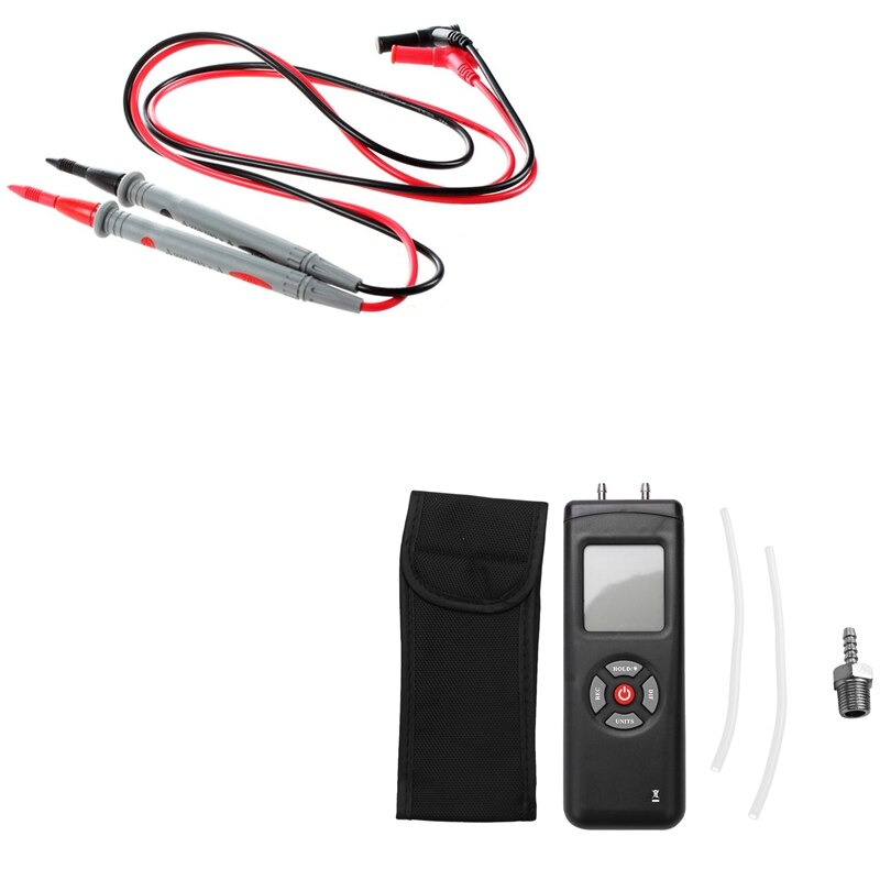 1 Pair Digital Multimeter With Manometer Digital Portable Handheld Air Vacuum Gas Pressure Gauge Meter