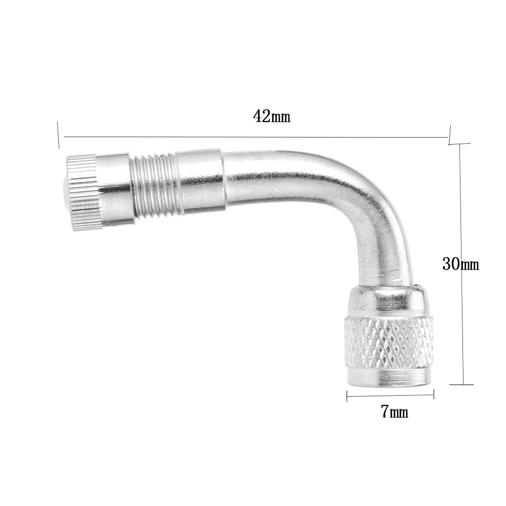 45/90 Degree Angle Brass Air Tyre Valve Schrader Valve Stem with Extension Adapter for Car Truck Motorcycle: Silver-90