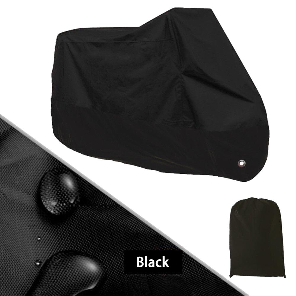 Ml xl xxl xxxl 190t fuld sort motorcykel cover udendørs uv-beskytter vandtæt regn støvtæt cover anti-tyveri med låsehul