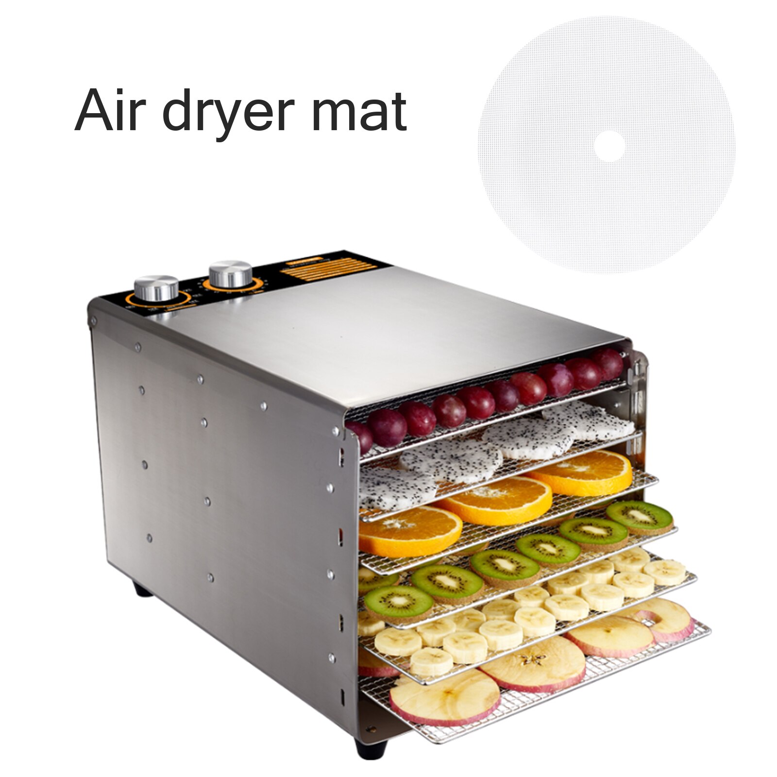 Ronde Siliconen Dehydrator Lakens Non-stick Cuttable Voedsel Herbruikbare Stoomboot Mesh Premium Bakken Mat Voor Fruit Droger