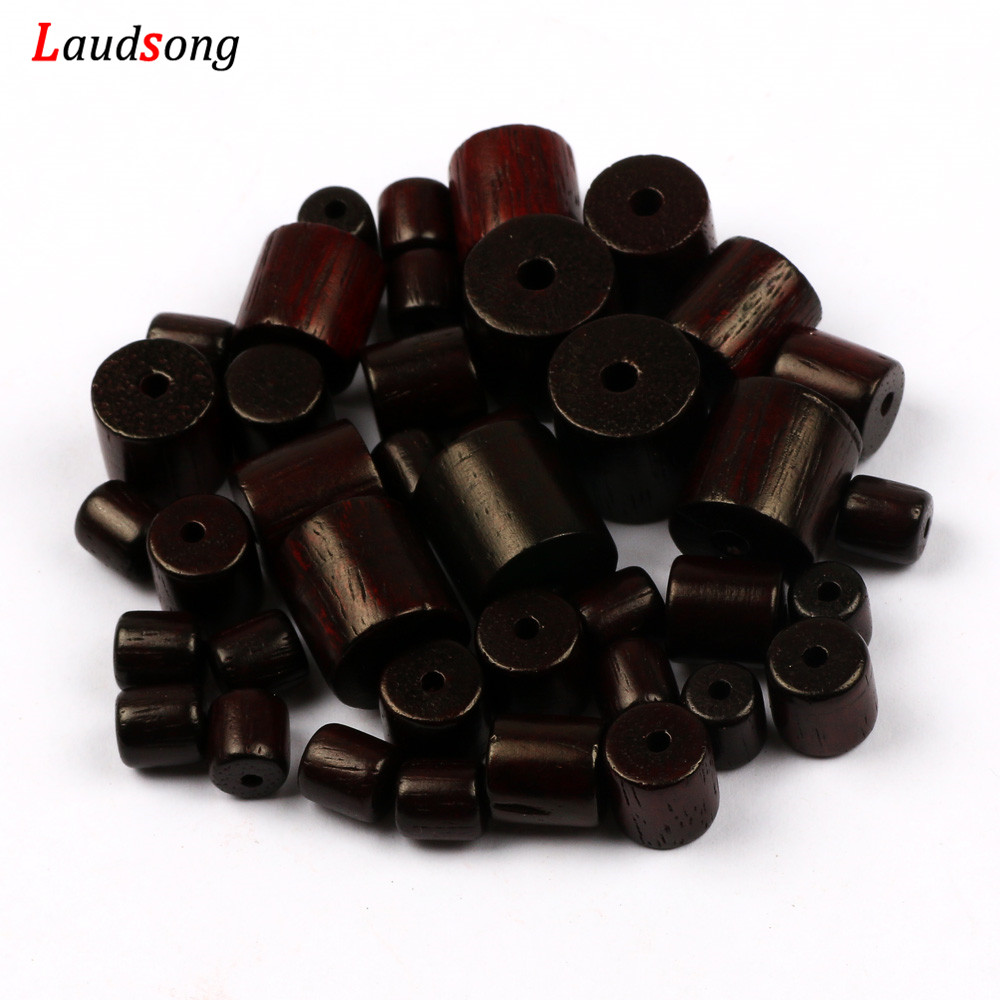 Cuentas de madera de sándalo cilíndricas naturales, espaciador de 6/8/10/12mm, cuentas de madera sueltas para fabricación de joyería, pulsera, accesorios DIY