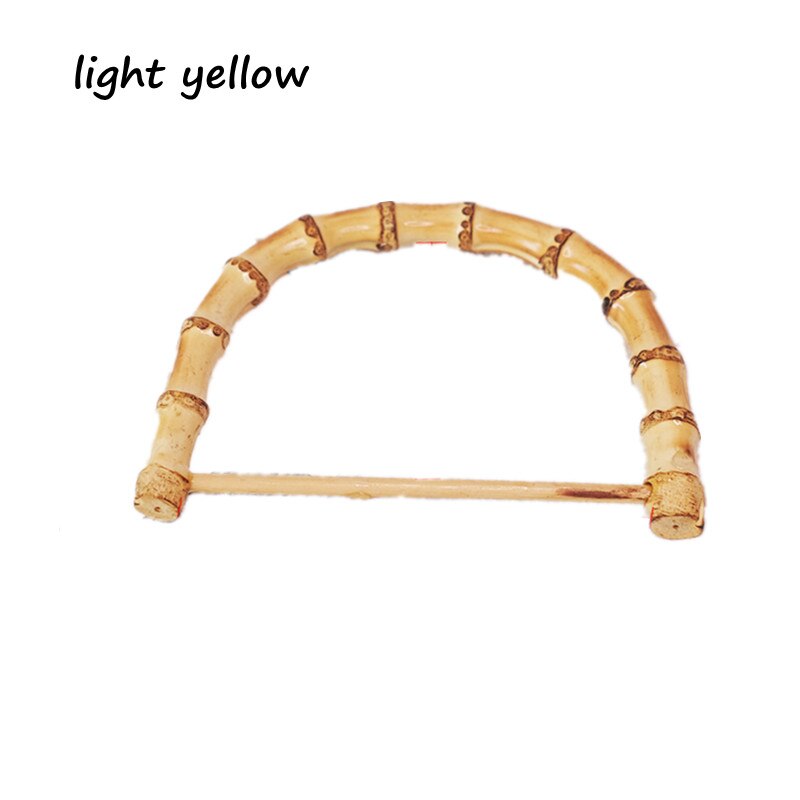 Asas de madera de bambú en forma de D para bolsos, Asa de mano hecha a mano, marco de bolso ambiental, accesorios de 13x9,5 cm: A / 1 Pc