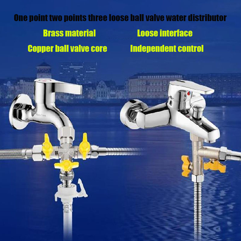 1/2 "Fittingen Alle Koperen Plating 3-Weg 4-Way Gasklep Hoek Ventiel Bal Boiler kraan Schakelaar Shunt Outlet Conversie