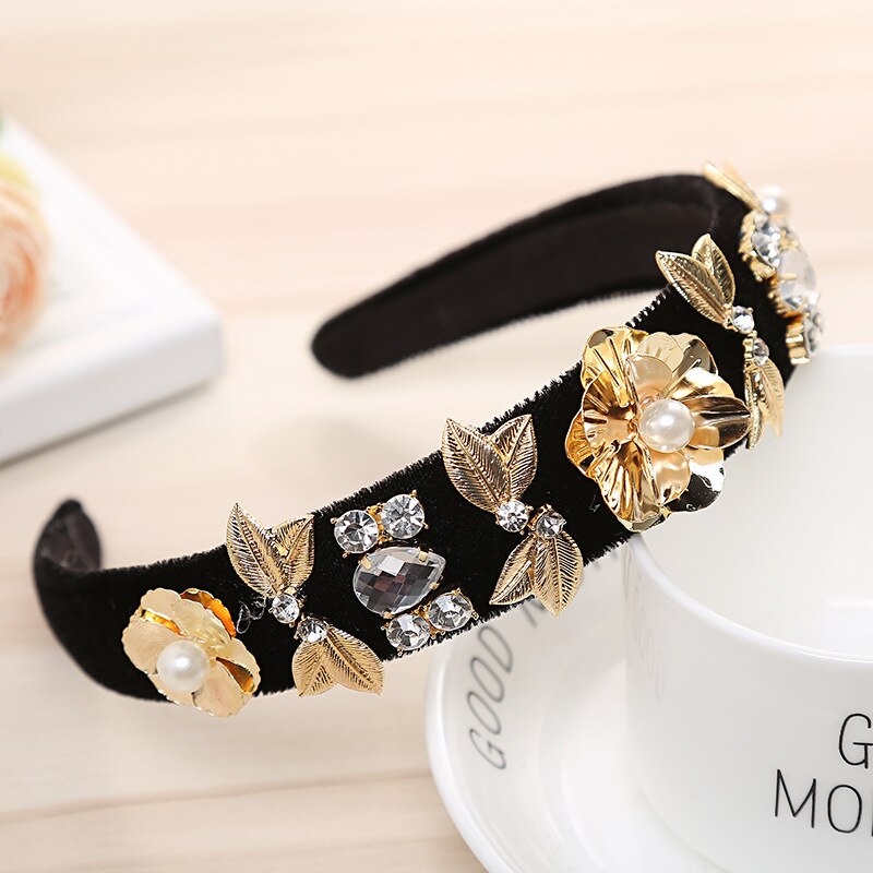 Nuovi Accessori Per Capelli Barocco Gioiello Perla Hairband Di Cristallo Strass Lunetta di Velluto Elegante Raso Della Fascia Per Le Donne Ragazze: Pattern 01