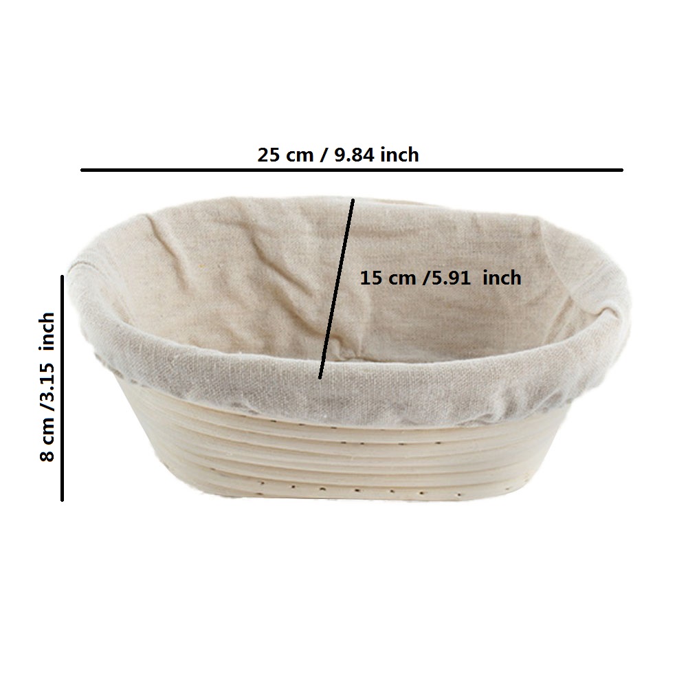 Oval Dough Banneton Brotform Dougn Rattan Bread Proofing Baskets Rattan Wicker Fermentation Sourdough Basket 10 Sizes: size 25x15x8