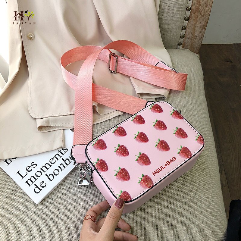 Fruitprint dames handtas kleine vierkante tas handtas model schoudertas meisjes messenger bag messenger bag