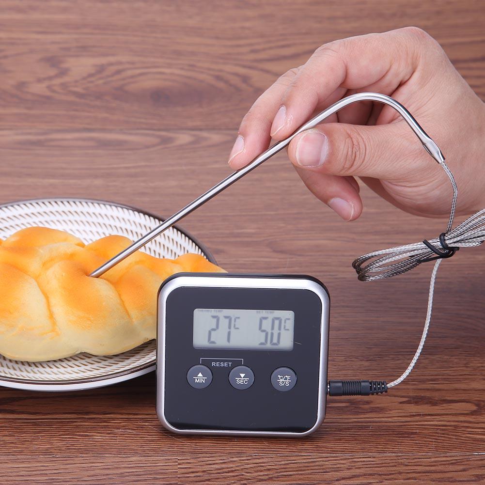 Digital Thermometer For Oven Digital Lcd Display Probe Food Thermometer Timer Cooking Kitchen Bbq Meat