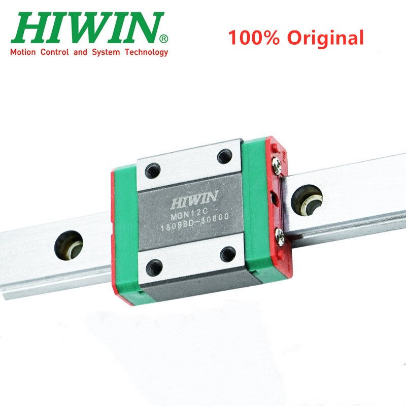 Hiwin-riel de guía lineal MGNR12 Original, 150, 200, 250, 300, 330, 350, 400, 450, 500mm, 1 pieza, MGN12C, carro de bloques cnc de 12mm, 1 ud.