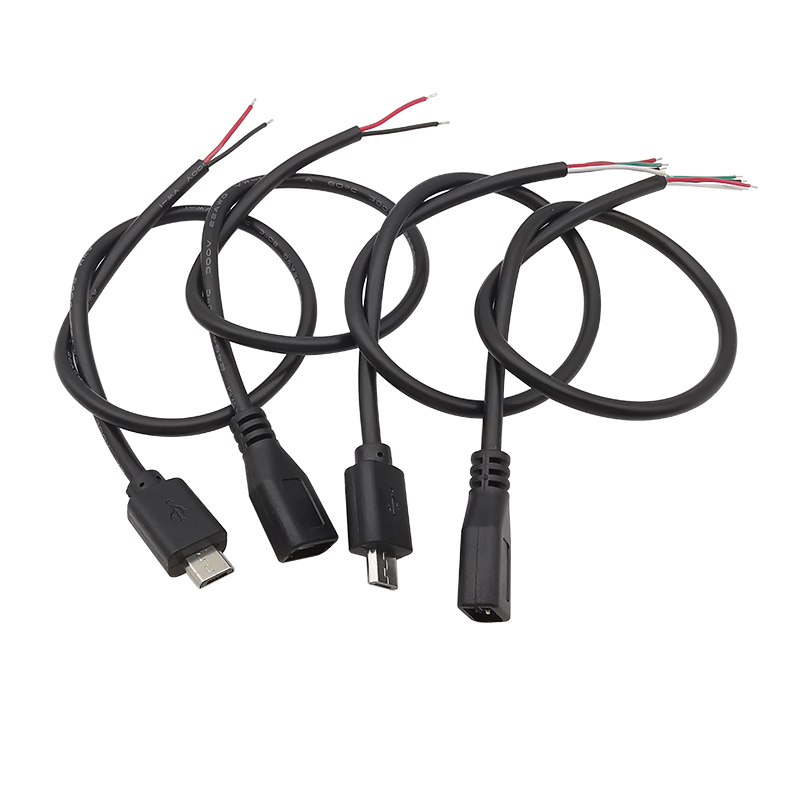 Micro USB Male Female Socket Power Supply Cable 2 / 4 Pin Wire Micro USB Plugs Jacks DIY Charging Data Cord Extension Connector