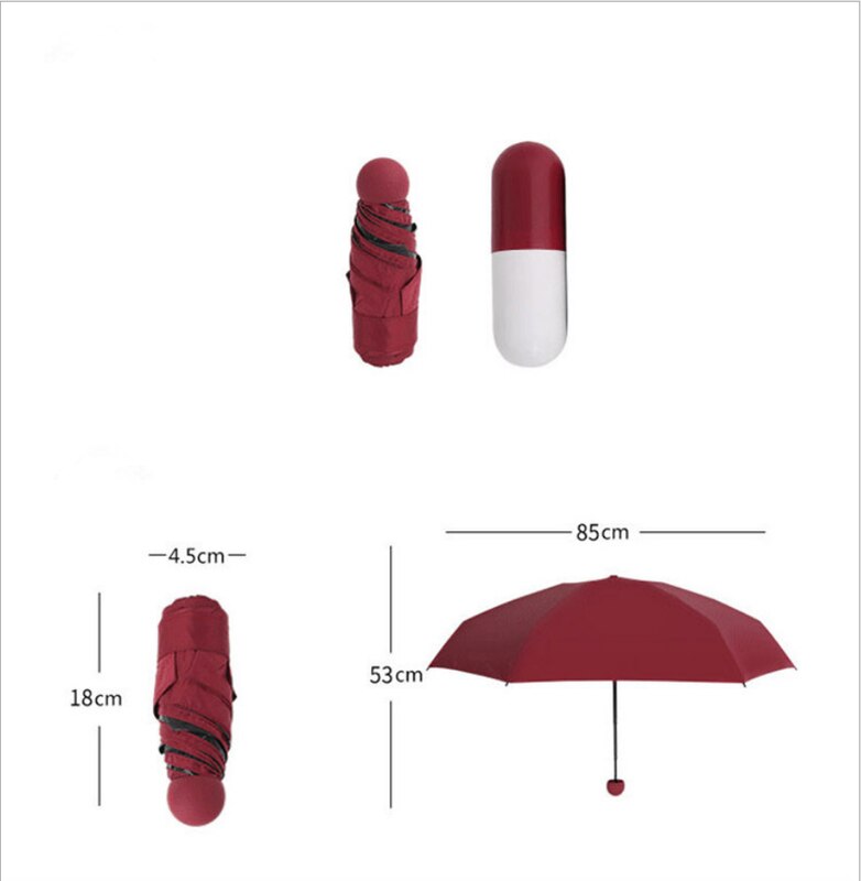 Paraguas Mini cápsula para mujer, paraguas transparente de bolsillo Anti-UV, paraguas plegable a prueba de viento, paraguas compacto para lluvia para niños
