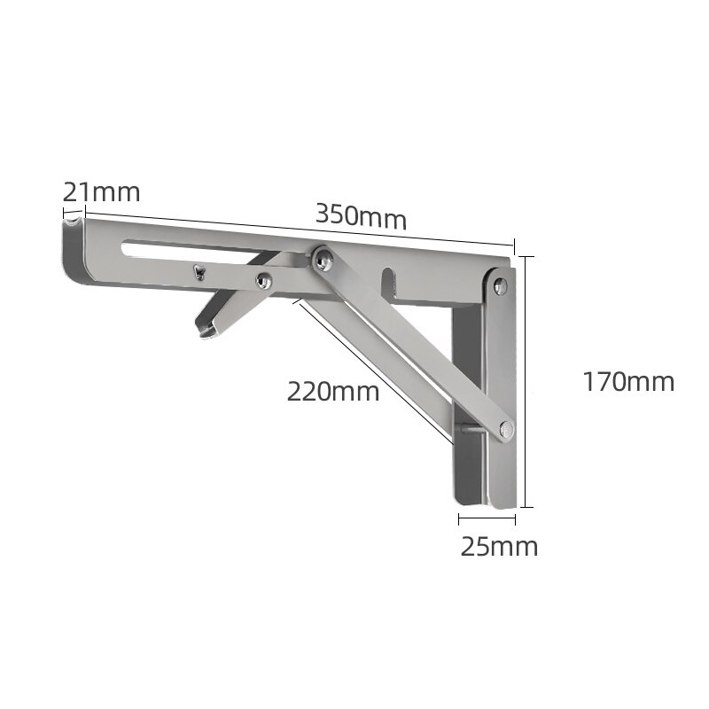 2pcs Folding Bracket For Shelf Table Desk Wall Mounted Support Collapsible Long Release Arm Space Savin Durable: 14 Inch White