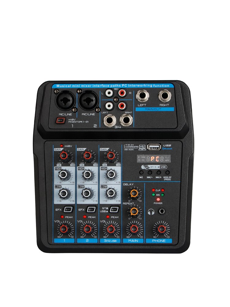 U4 Bluetooth Geluidskaart Usb Opname En Afspelen 4-Kanaals Hal Kamer Galm Effect Opname Live Computer Mixer: Default Title