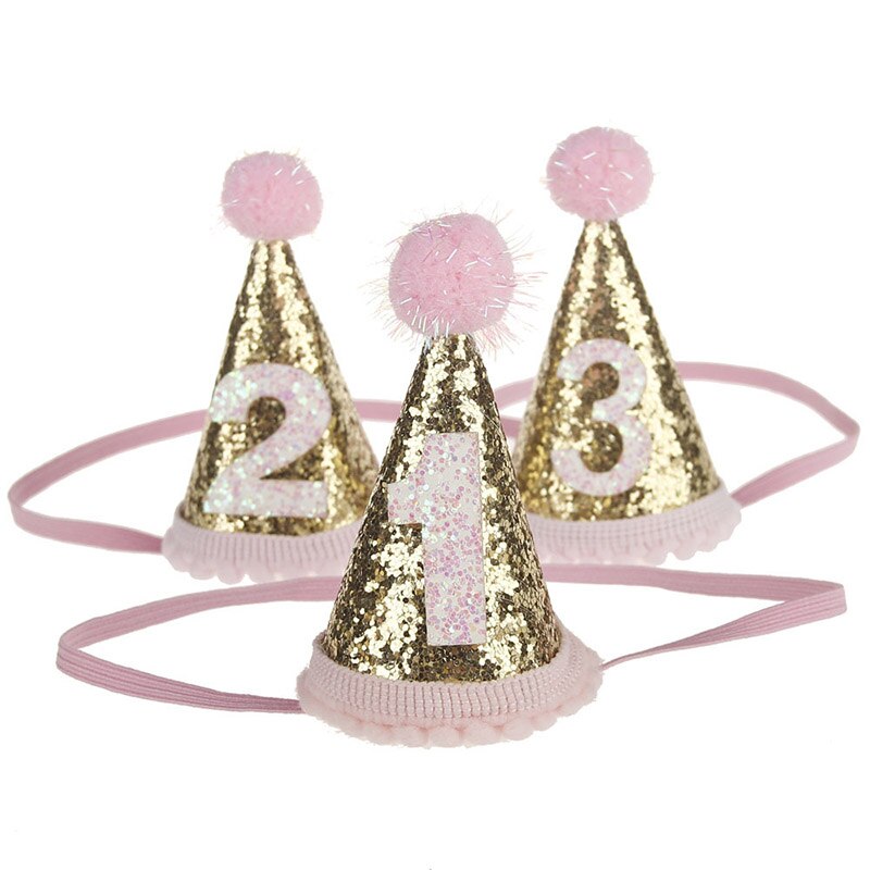 Kleurrijke Glitter Baby Hoofdbanden Driehoek Crown Meisjes Elastische Haarband Baby Peuter Verjaardagsfeestje Hairball Hoofddeksels