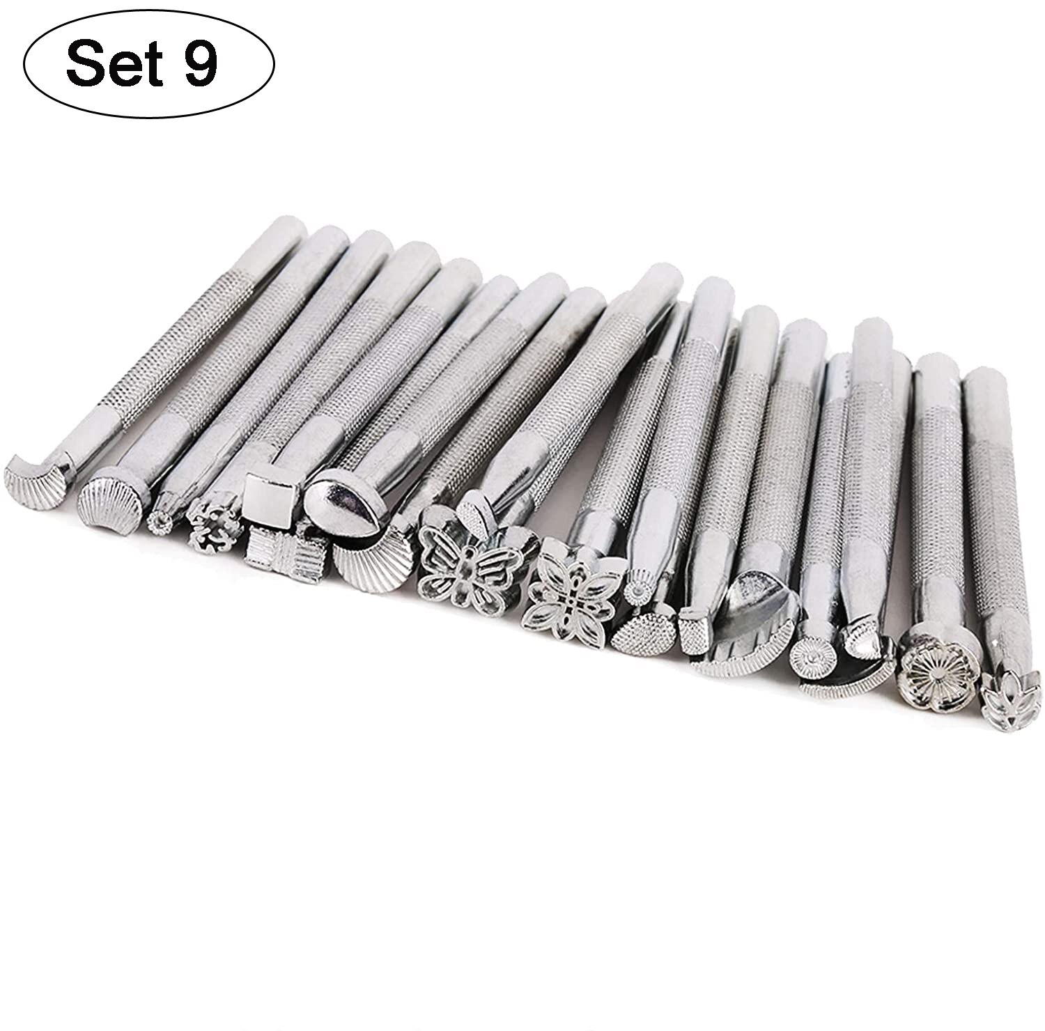 LMDZ Leather Craft Tools Kit Stitching Stamping Embossing Punch Saddle Groover Carving Hammer Set For Leather Working: Set 9 (20pcs)