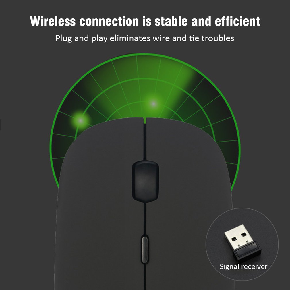 Draadloze muis, computermuis, stille pc-muis, oplaadbare ergonomische muis, 2.4 ghz optische usb-muis voor laptop en pc