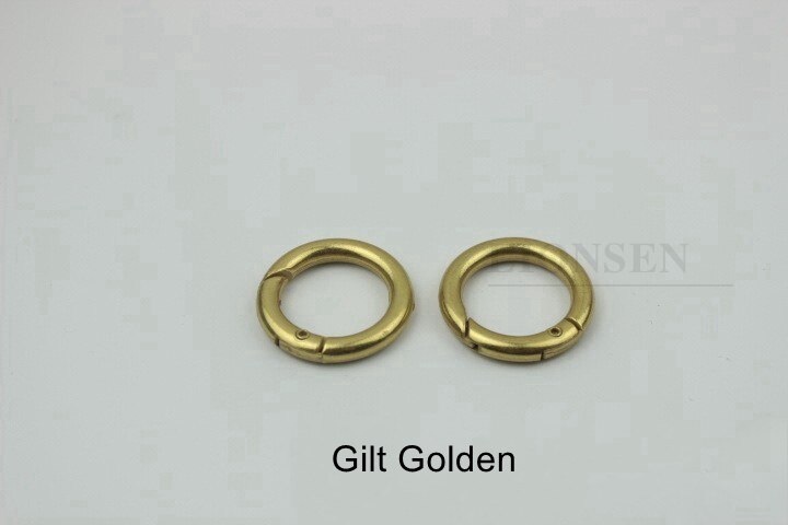 2PCS 20MM Metal Spring Gate O Ring Trigger Clasp Clips Snap Buckle Hook Keychain DIY Bag KeyRing Handbag Hardware Accessories: Gilt Golden