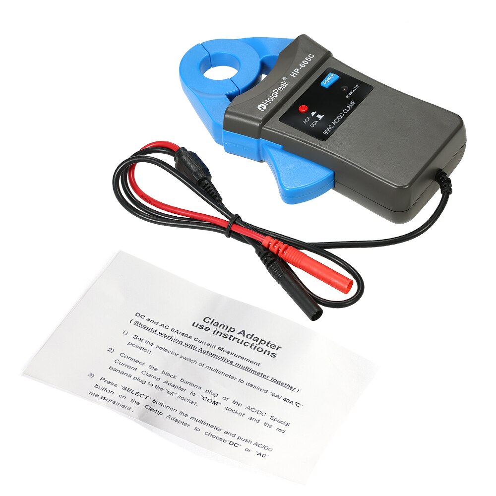 6A/40A DC/AC Current Clamp Adapter Clamp-On Adapter Meter with Test Probes Automotive Mutlimeter Measuring tools