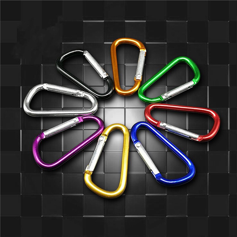 15Pcs Aluminium Karabijnhaak Sleutelhanger Clip Outdoor Camping Sleutelhanger Karabijnhaak Water Fles Gesp Reizen Klimmen Accessoires