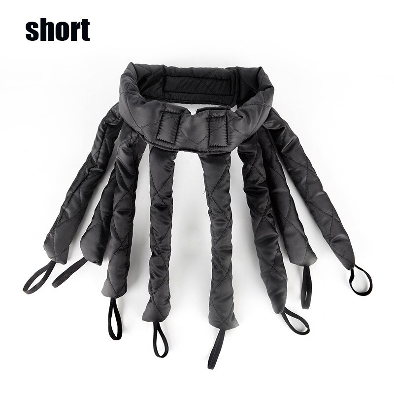 Bigoudi pieuvre pour cheveux, bande de cheveux, pas de chaleur, éponge de sommeil, fer à friser, boucles sans chaleur, produits de beauté, accessoires: short hair Black