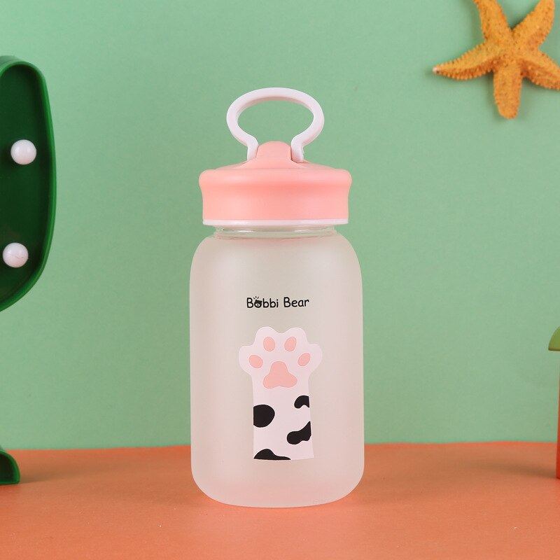 Botella de agua de silicona con forma de pata de gato, vasos bonitos, respetuosos con el medio ambiente: C