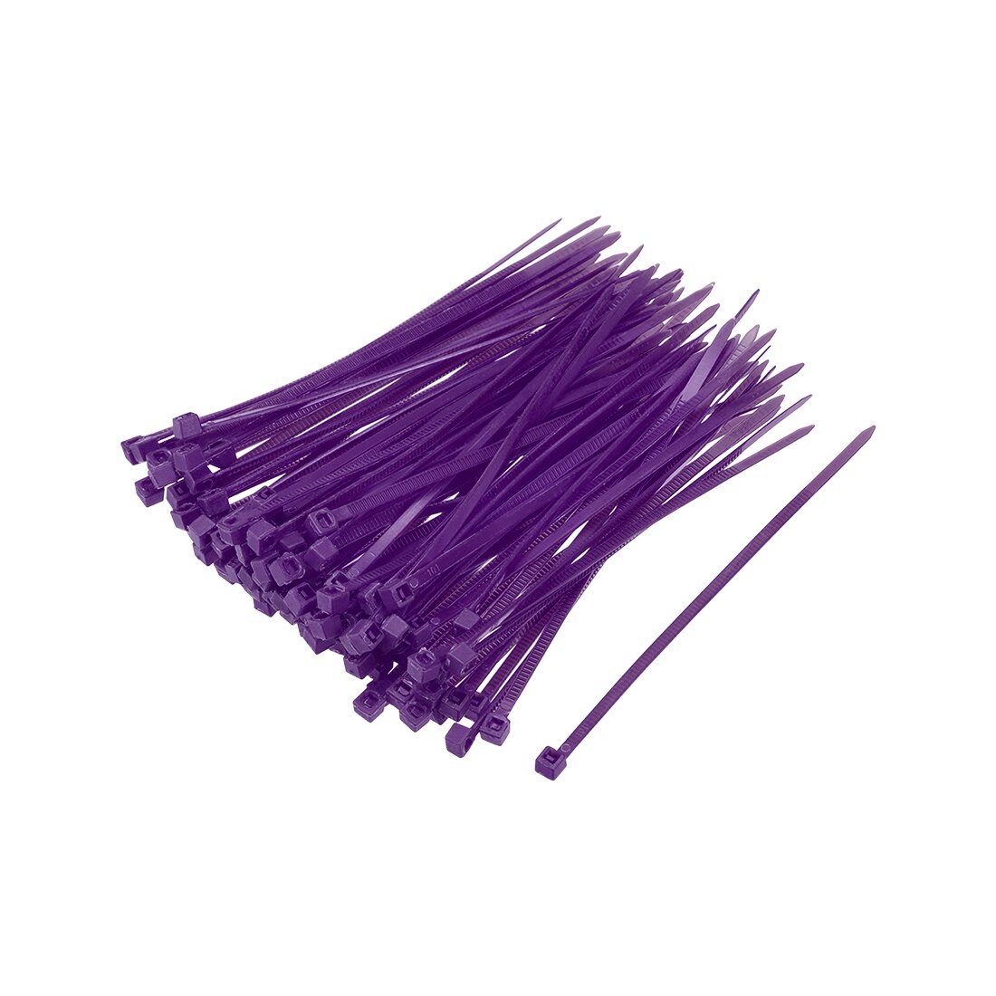 uxcell 100pcs Cable Zip Ties 100mmx2.5mm Self-Locking Nylon Tie Wraps Purple Single-use Locking Flexible Cable Tie