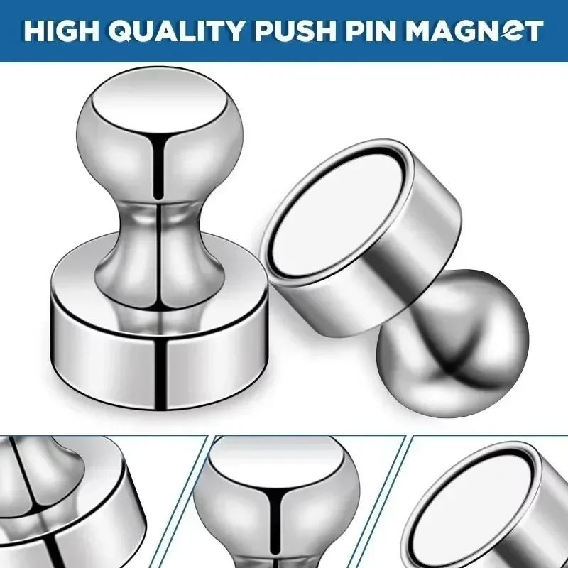 50 x starke magnetische Reißzwecken aus Metall, Neodym-Magnete, Whiteboard, Kühlschrank, Reißzwecke, Energie-Magnetblätter, Reißzwecken für Büro, Schule