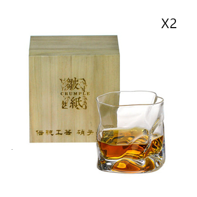 Old Japanese Edo Chamvin Crumple Whiskey Glass Irregular Faceted Der Whiskybecher Crystal Artwork Wine Cup Whisky Tumbler: green