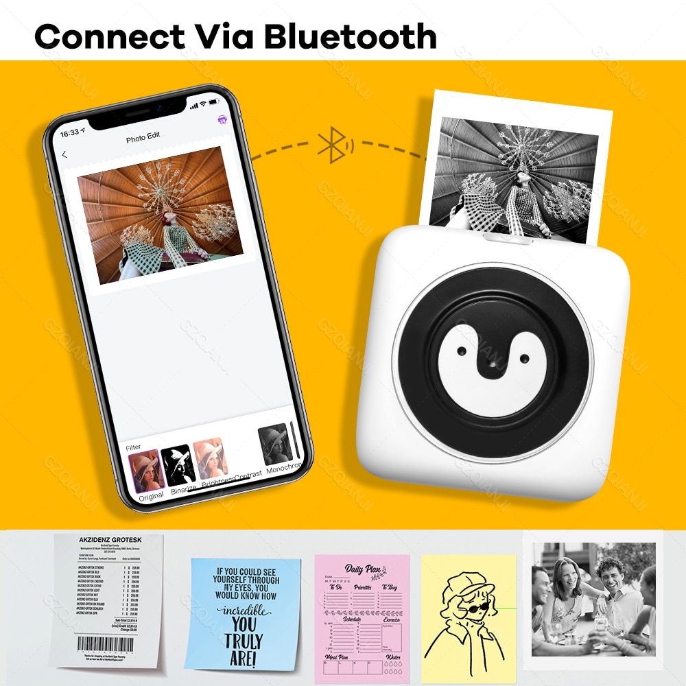 304 dpi mini bluetooth valokuvatulostin lämpö langaton puhelin tulostin mobiili kuva muistiinpanoja tarra tarratulostus 203 dpi tulostin