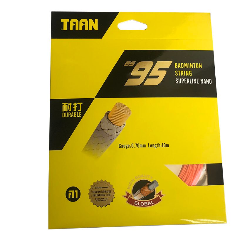 1pc Retail TAAN BS95 Badminton Racket String powerful Nano String for Badminton Racquet 0.70MM 10M: Orange