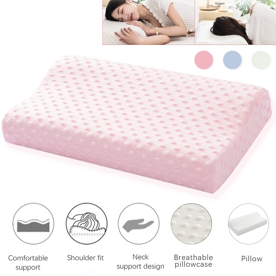 Trage Rebound Foam Kussen Geheugen Orthopedische Hals Care Kussens In Beddengoed Cervicale Gezondheid 30*50 Cm Kinderen/Volwassen pijn Release